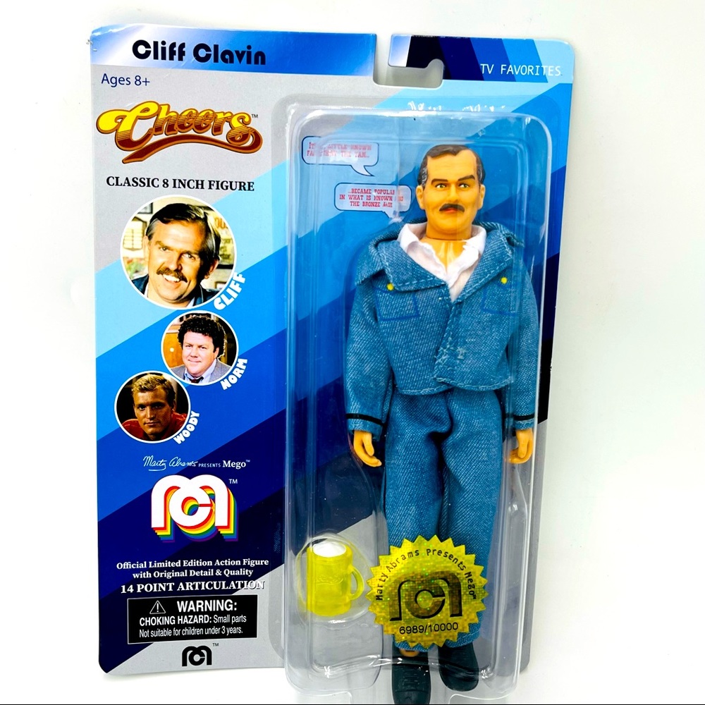 MEGO Cheers Bar 8" Action Figure Postman Cliff Clavin Posable Limited Ed. NEW